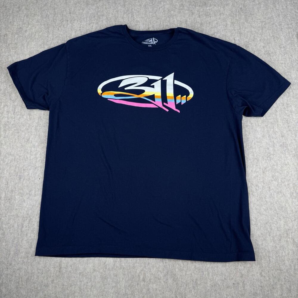 311 Band Shirt Mens XXL Navy Double Sided 2025 Tee " Let Go Of Regret " Good